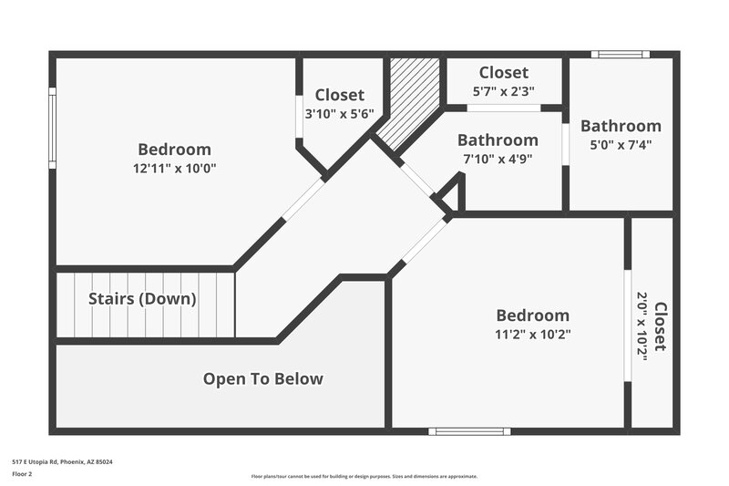 2,400/Mo, 517 E Utopia Rd Phoenix, AZ 85024 Floor Plan View 2