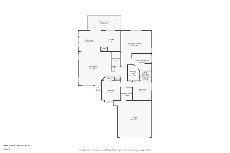 2,190/Mo, 1931 S Noble Mesa, AZ 85209 Floor Plan View