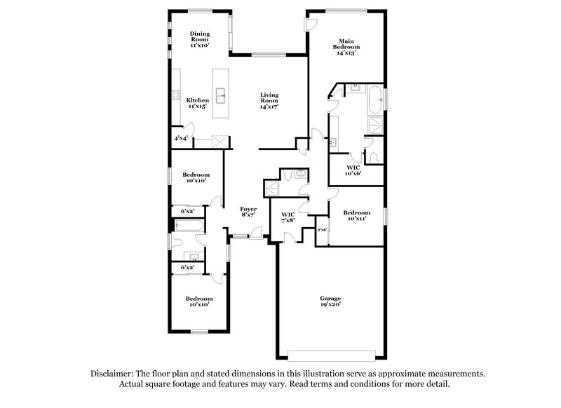 2,250/Mo, 16188 W Desert Mirage Dr Surprise, AZ 85379 Floor Plan View
