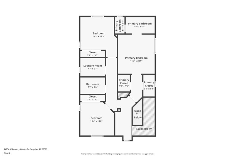 1,965/Mo, 14034 W Country Gables Dr Surprise, AZ 85379 Floor Plan View 2