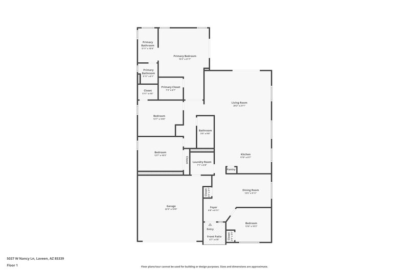 2,145/Mo, 5037 W Nancy Ln Laveen, AZ 85339 Floor Plan View