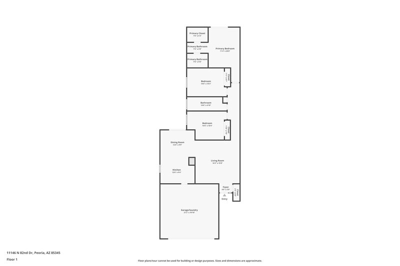 1,795/Mo, 11146 N 82nd Dr Peoria, AZ 85345 Floor Plan View