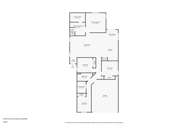 1,770/Mo, 83 6th Ave W Buckeye, AZ 85326 Floor Plan View