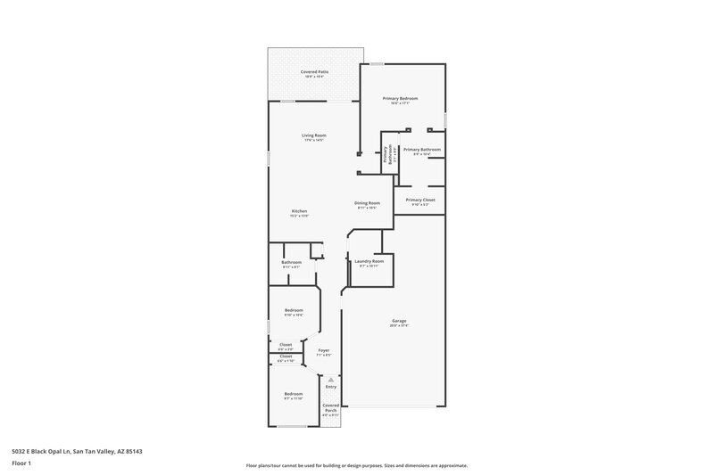 1,770/Mo, 5032 E Black Opal Ln San Tan Valley, AZ 85143 Floor Plan View