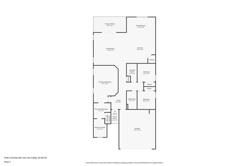 1,690/Mo, 5182 E Sharbel Rd San Tan Valley, AZ 85143 Floor Plan View