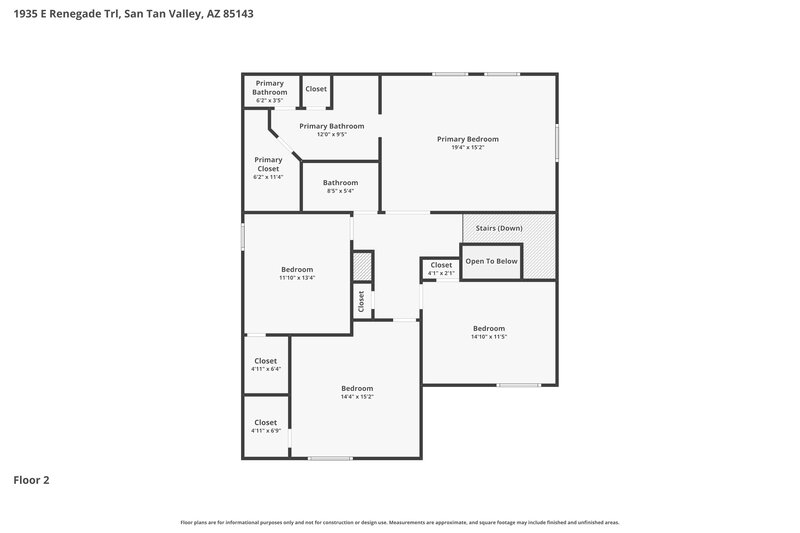 2,145/Mo, 1935 E Renegade Trl San Tan Valley, AZ 85143 Floor Plan View 2
