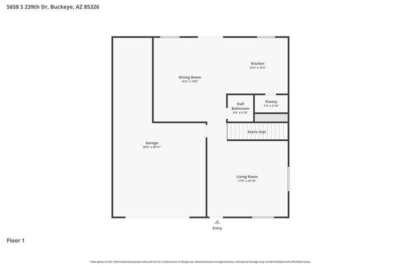 1,955/Mo, 5658 S 239th Dr Buckeye, AZ 85326 Floor Plan View