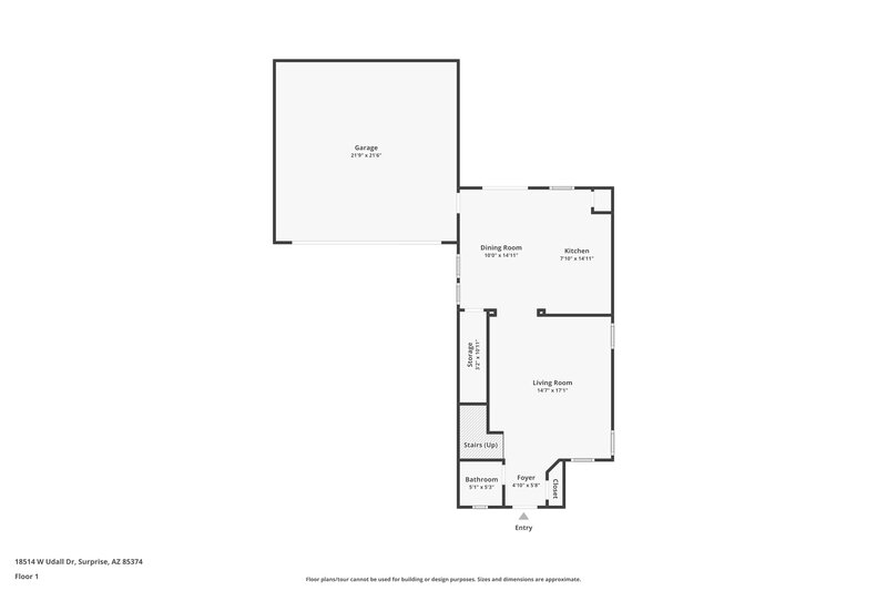 2,045/Mo, 18514 W Udall Drive Surprise, AZ 85374 Floor Plan View