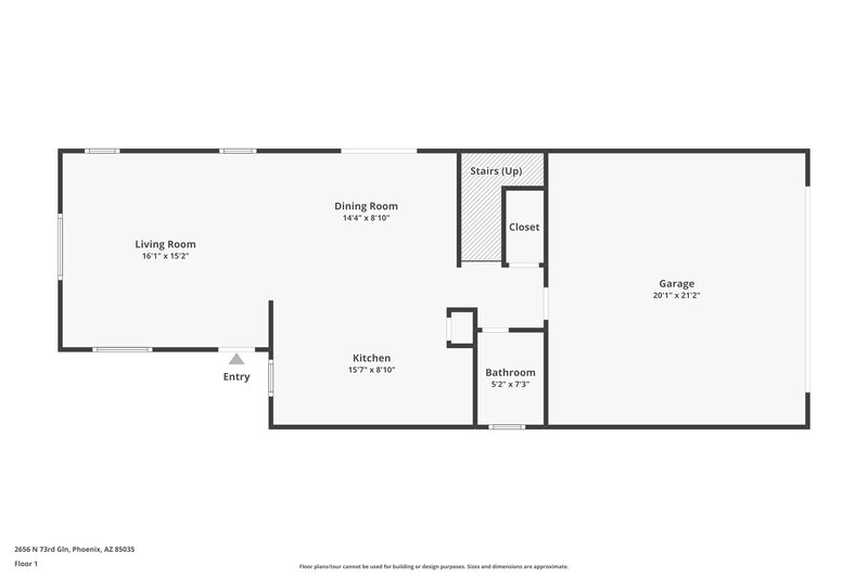 1,785/Mo, 2656 N 73rd Gln Phoenix, AZ 85035 Floor Plan View