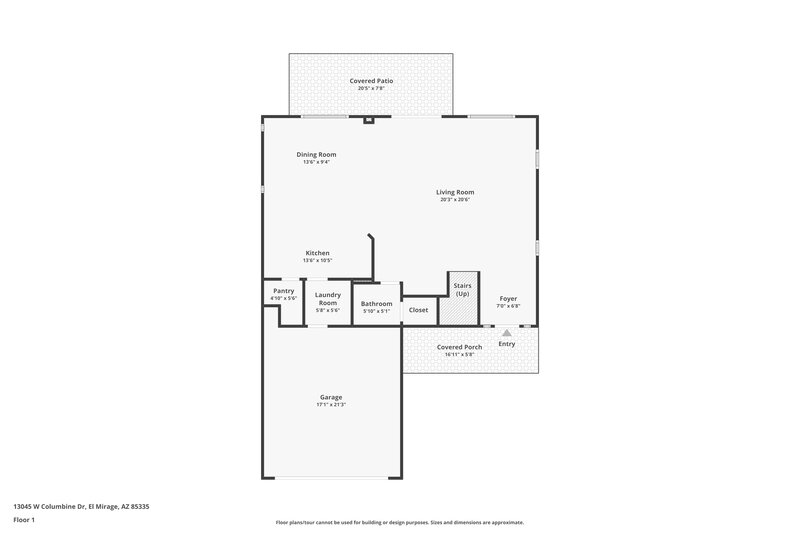 2,120/Mo, 13045 W Columbine Dr El Mirage, AZ 85335 Floor Plan View