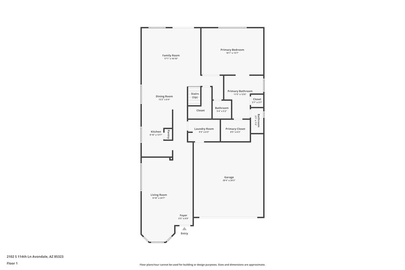 2,560/Mo, 2102 S 114th Ln Avondale, AZ 85323 Floorplan View
