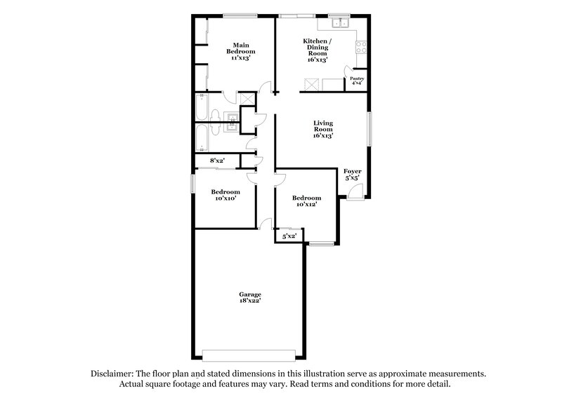 1,760/Mo, 1105 S 225th Ave Buckeye, AZ 85326 Floor Plan View