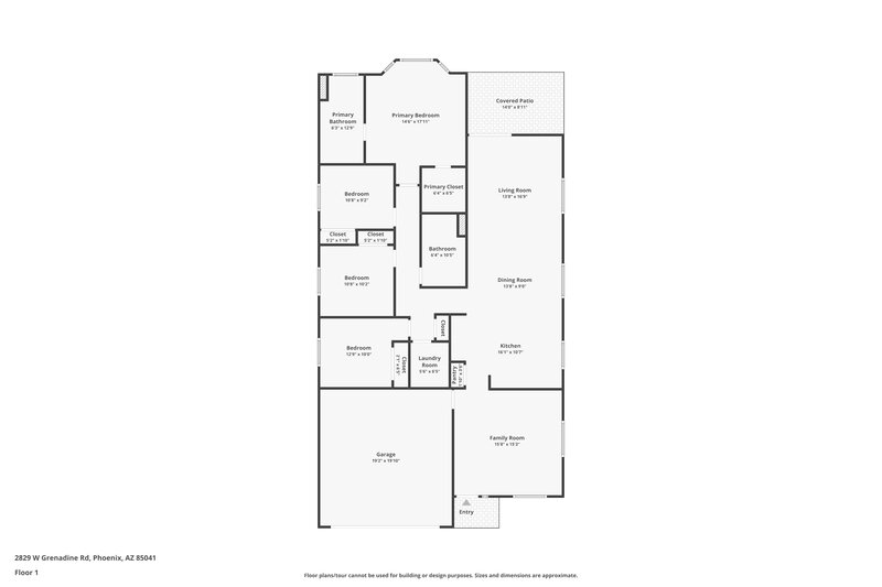 2,005/Mo, 2829 W Grenadine Rd Phoenix, AZ 85041 Floor Plan View