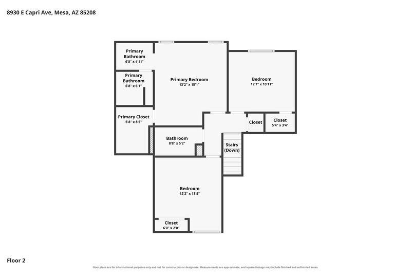 2,345/Mo, 8930 E Capri Ave Mesa, AZ 85208 Floor Plan View 2