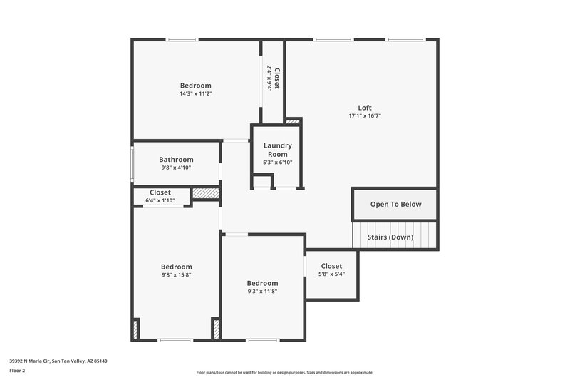 2,035/Mo, 39392 N Marla Cir San Tan Valley, AZ 85140 Floor Plan View 2