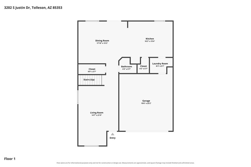 2,180/Mo, 3202 S Justin Dr Tolleson, AZ 85353 Floor Plan View