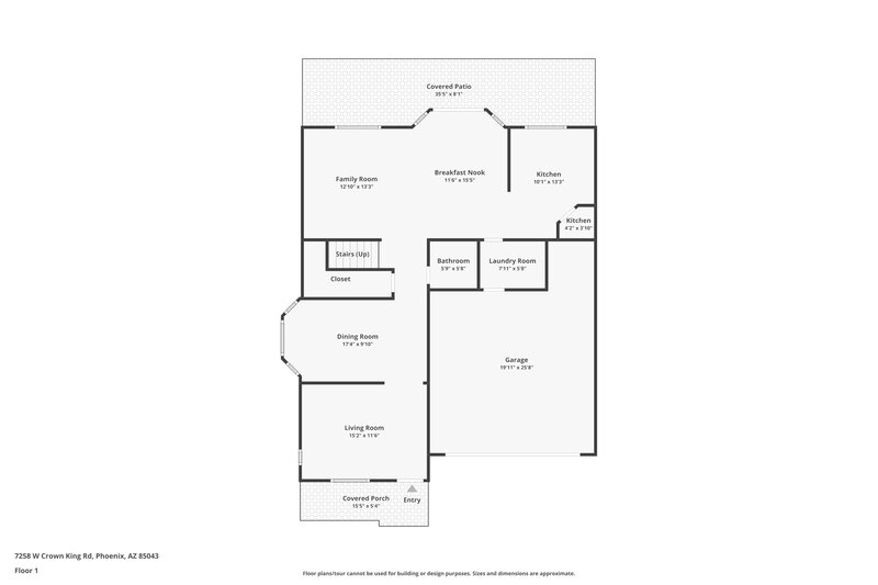 2,050/Mo, 7258 W Crown King Rd Phoenix, AZ 85043 Floor Plan View