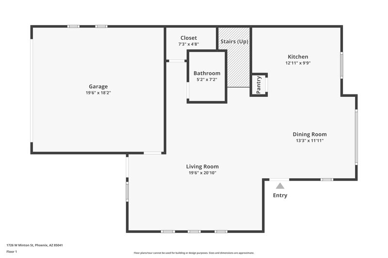 2,005/Mo, 1726 W Minton St Phoenix, AZ 85041 Floor Plan View