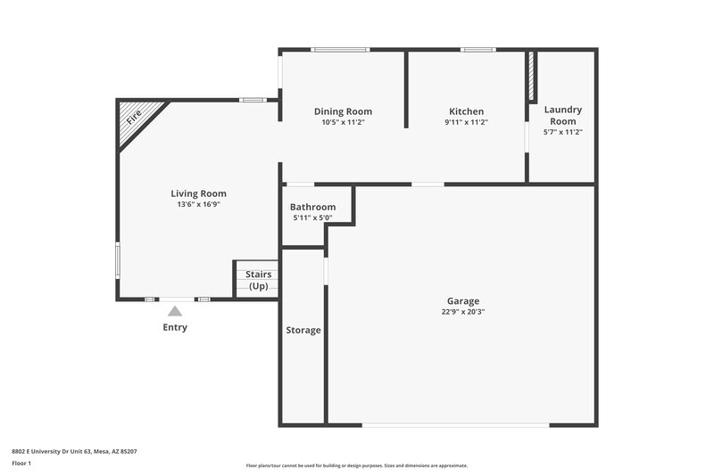 2,095/Mo, 8802 E University Dr Unit 63 Mesa, AZ 85207 Floor Plan View