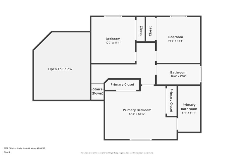 2,095/Mo, 8802 E University Dr Unit 63 Mesa, AZ 85207 Floor Plan View 2