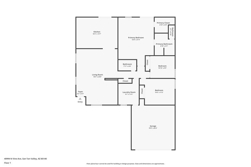 2,330/Mo, 40994 N Vine Ave San Tan Valley, AZ 85140 Floor Plan View