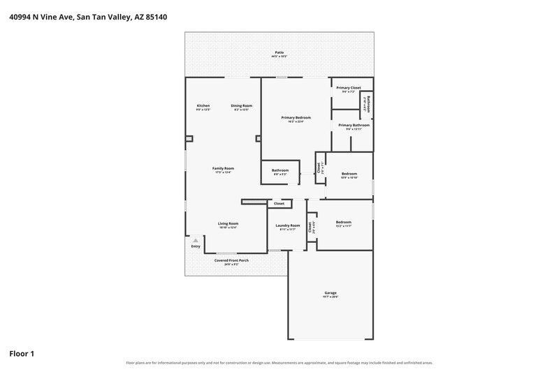 2,015/Mo, 40994 N Vine Ave San Tan Valley, AZ 85140 Floor Plan View