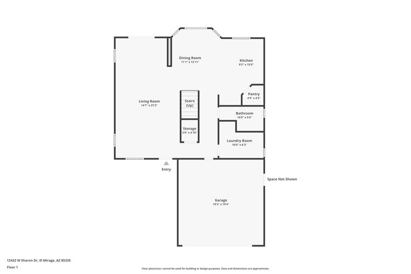 1,795/Mo, 12422 W Sharon Dr El Mirage, AZ 85335 Floor Plan View