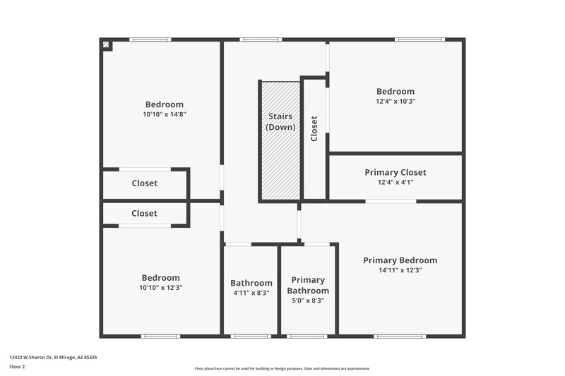 1,795/Mo, 12422 W Sharon Dr El Mirage, AZ 85335 Floor Plan View 2