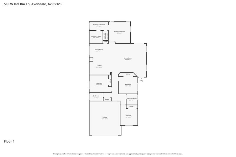 1,985/Mo, 505 W Del Rio Ln Avondale, AZ 85323 Floor Plan View