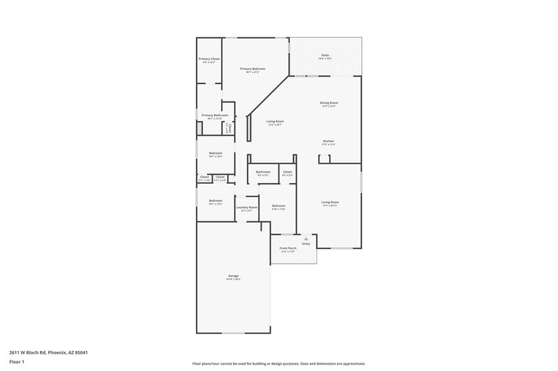 2,120/Mo, 2611 W Bloch Rd Phoenix, AZ 85041 Floor Plan View