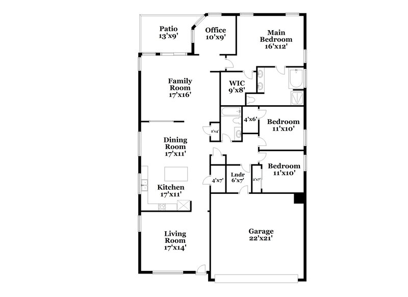 2,180/Mo, 3003 W Dunbar Dr Phoenix, AZ 85041 Floor Plan View