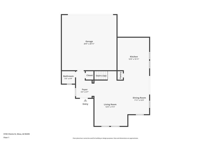 2,050/Mo, 5720 E Butte St Mesa, AZ 85205 Floor Plan View