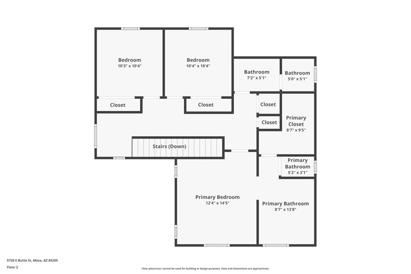 2,050/Mo, 5720 E Butte St Mesa, AZ 85205 Floor Plan View 2