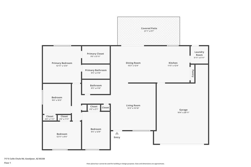 1,865/Mo, 717 E Calle Chulo Rd Goodyear, AZ 85338 Floor Plan View
