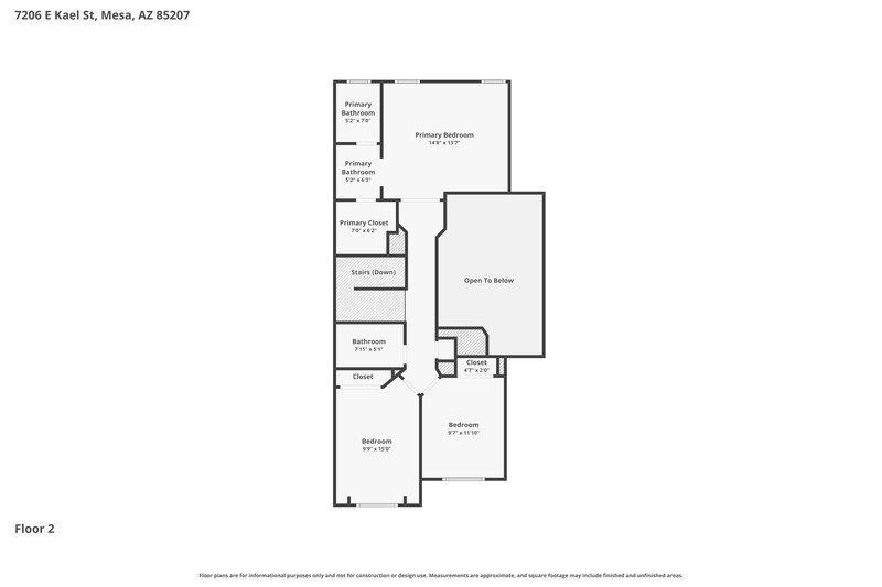 2,180/Mo, 7206 E Kael St Mesa, AZ 85207 Floor Plan View 2