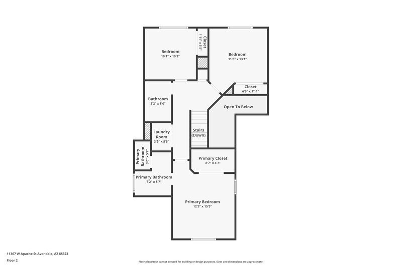1,830/Mo, 11367 W Apache St Avondale, AZ 85323 Floor Plan View 2