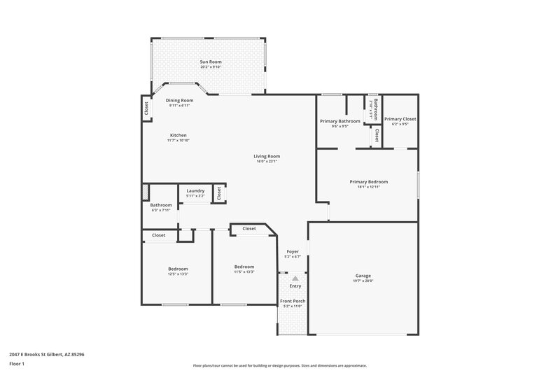 2,485/Mo, 2047 E Brooks St Gilbert, AZ 85296 Floor Plan View