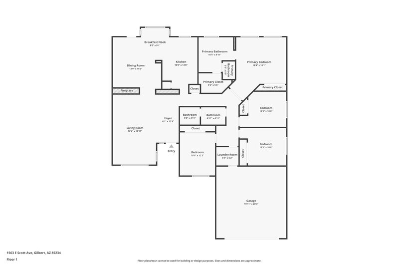 2,315/Mo, 1563 E Scott Ave Gilbert, AZ 85234 Floor Plan View