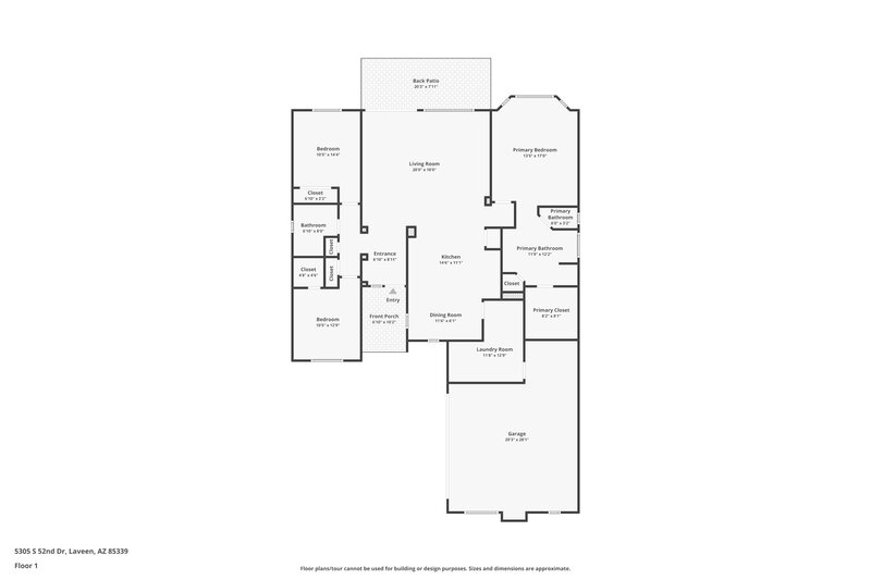 1,990/Mo, 5305 S 52nd Dr Laveen, AZ 85339 Floor Plan View