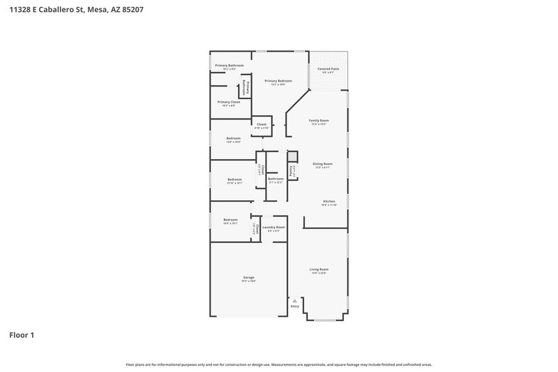 2,235/Mo, 11328 E Caballero St Mesa, AZ 85207 Floor Plan View