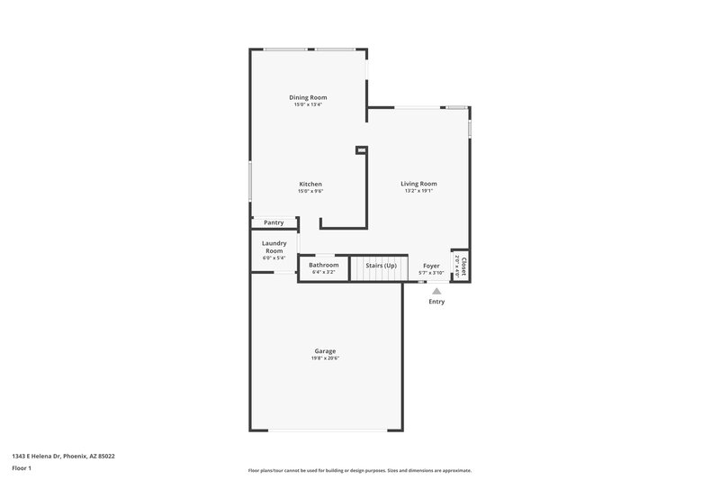 2,135/Mo, 1343 E Helena Dr Phoenix, AZ 85022 Floor Plan View