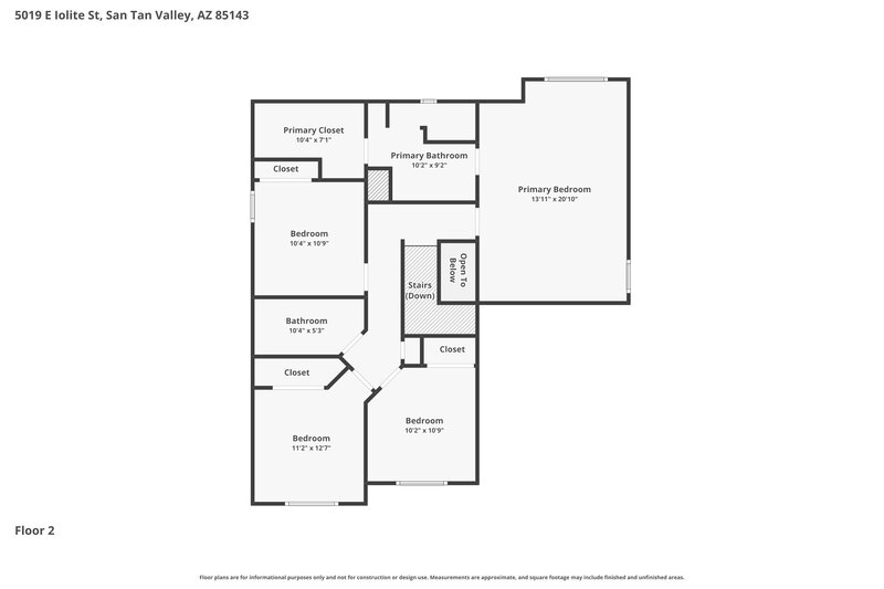 1,930/Mo, 5019 E Iolite St San Tan Valley, AZ 85143 Floor Plan View 2
