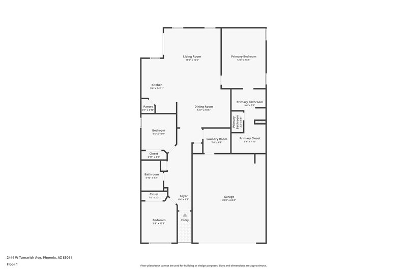 2,110/Mo, 2444 W Tamarisk Ave Phoenix, AZ 85041 Floor Plan View