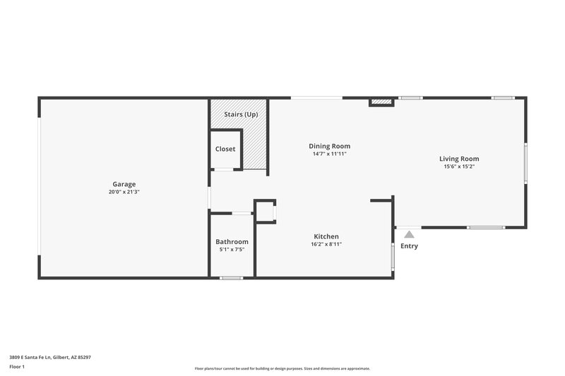 2,015/Mo, 3809 E Santa Fe Ln Gilbert, AZ 85297 Floor Plan View