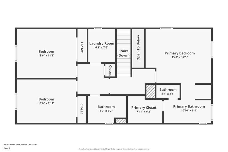 2,015/Mo, 3809 E Santa Fe Ln Gilbert, AZ 85297 Floor Plan View 2