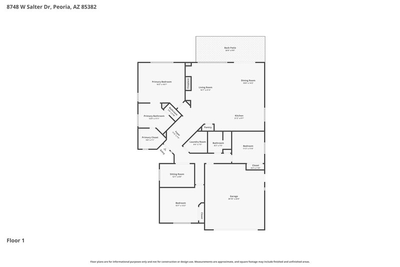 2,335/Mo, 8748 W Salter Dr Peoria, AZ 85382 Floor Plan View