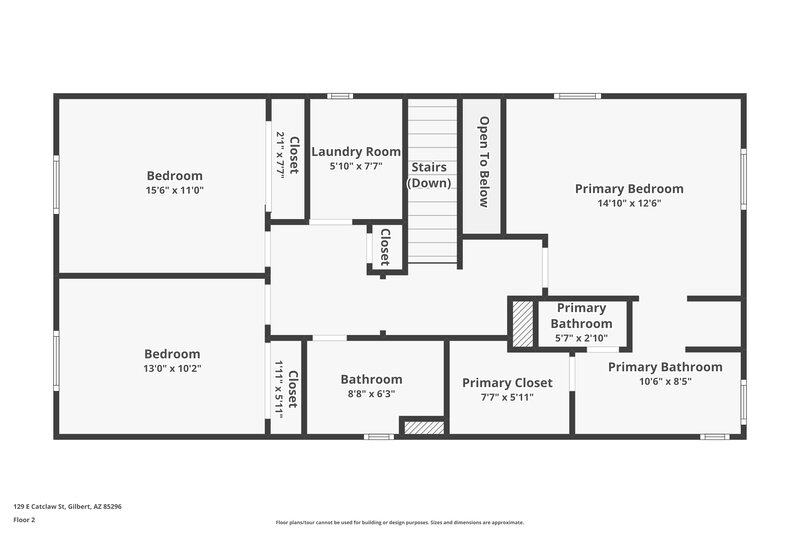 2,255/Mo, 129 E Catclaw St Gilbert, AZ 85296 Floor Plan View 2
