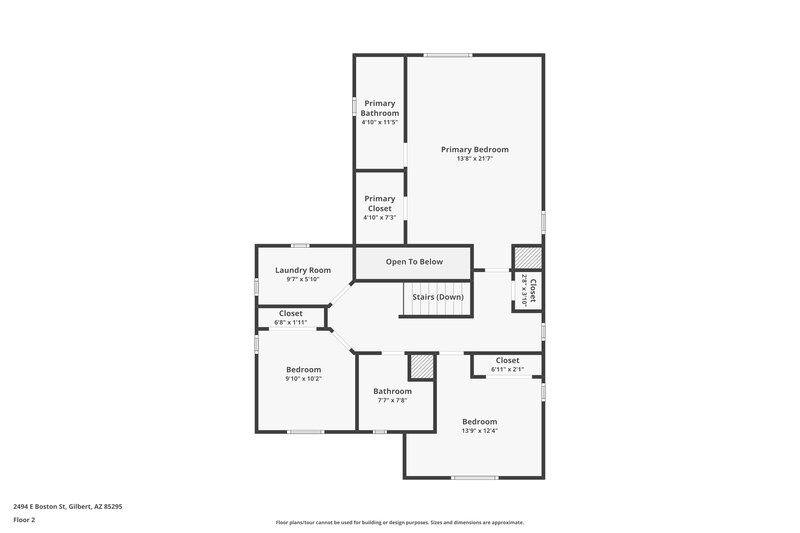 2,140/Mo, 2494 E Boston St Gilbert, AZ 85295 Floor Plan View 2