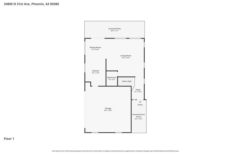 2,340/Mo, 34806 N 31st Ave Phoenix, AZ 85086 Floor Plan View