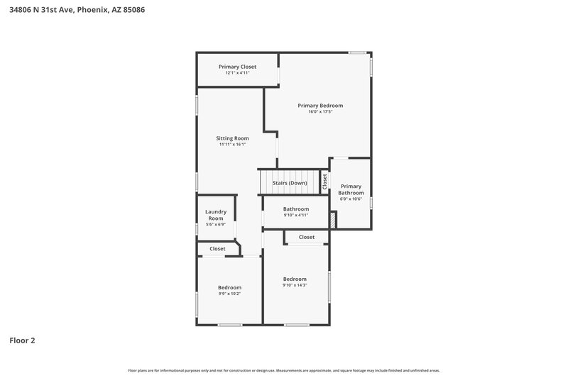 2,340/Mo, 34806 N 31st Ave Phoenix, AZ 85086 Floor Plan View 2